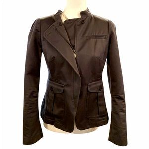 Banana Republic charcoal gray zip up moto jacket w/ 3 pockets. EUC. Sz 4.